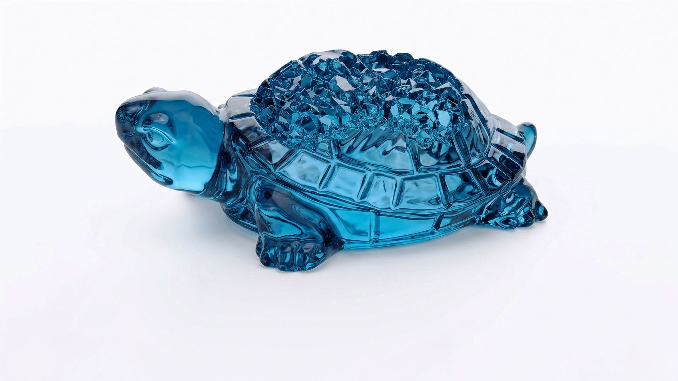 Large Turtle Silicone Mold with Crystal Druzy Texture