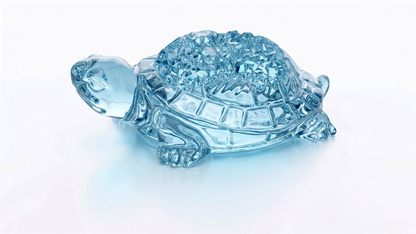 Large Turtle Silicone Mold with Crystal Druzy Texture
