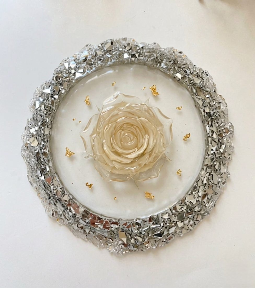 Large 13cm Round Crystal Edge Mold for Coasters and Trays