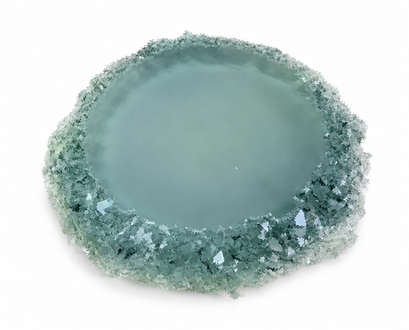 Large 13cm Round Crystal Edge Mold for Coasters and Trays
