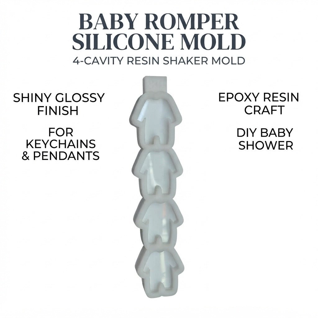 Baby Romper Silicone Mold, 4-Cavity Glossy Resin Craft - Ideas Decor Shop