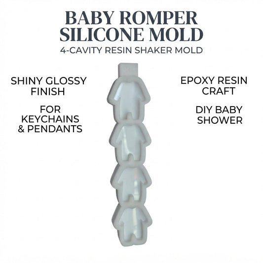 Baby Romper Silicone Mold, 4-Cavity Glossy Resin Craft - Ideas Decor Shop