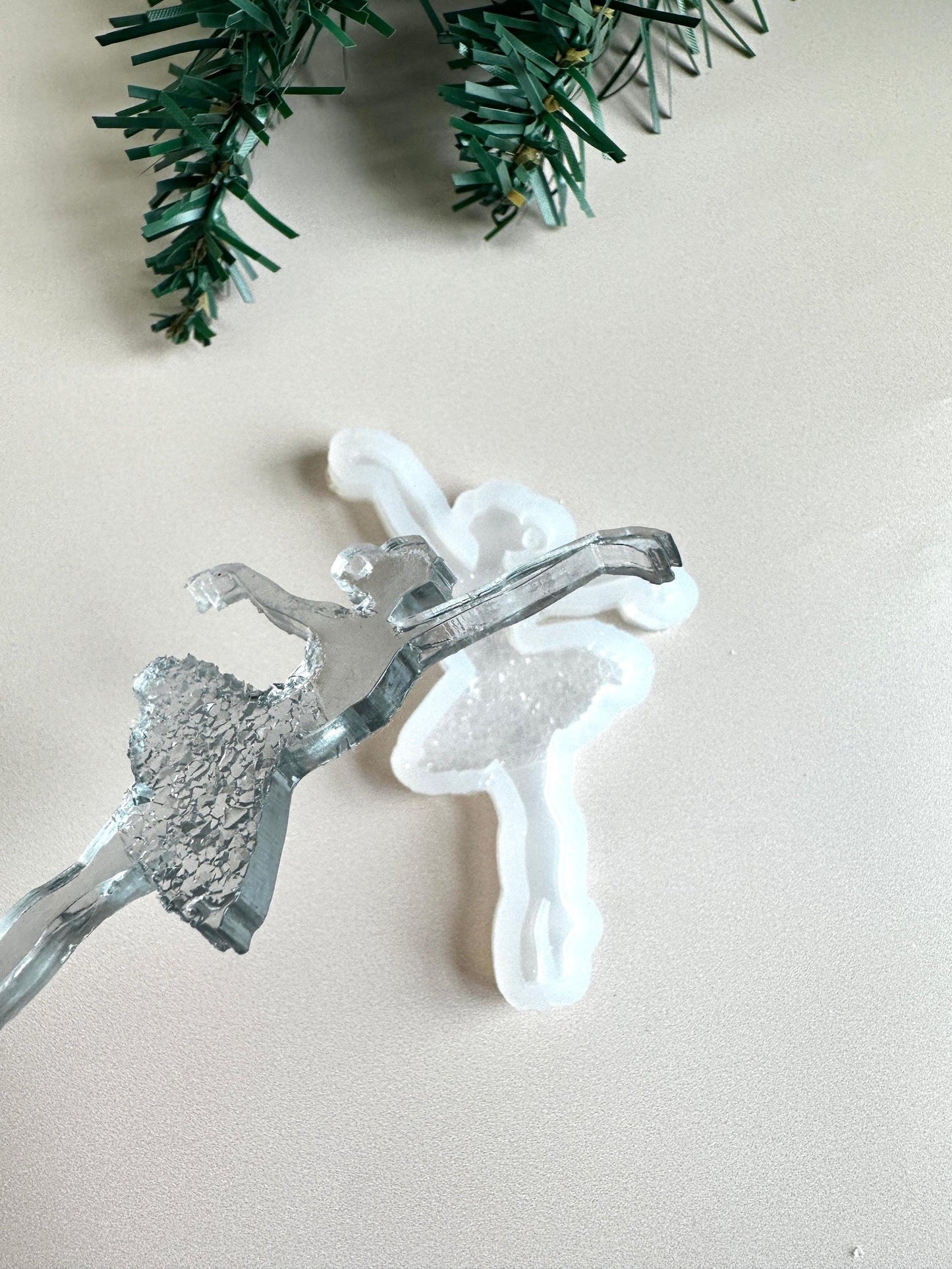 Ballerina Christmas Ornament Silicone Mold with Crystals for Resin - Ideas Decor Shop