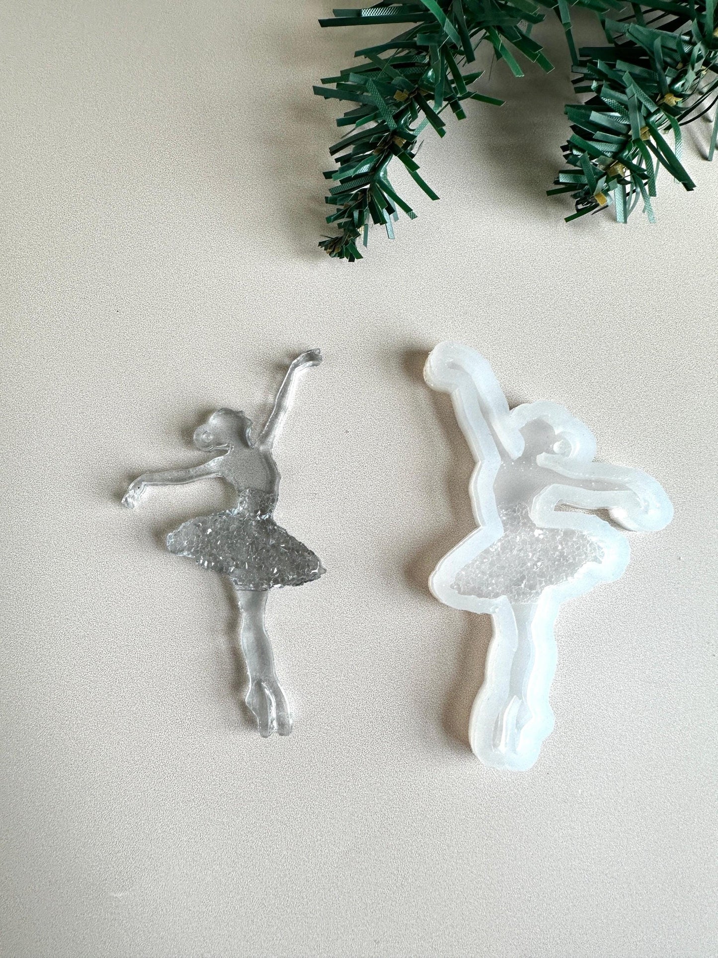 Ballerina Christmas Ornament Silicone Mold with Crystals for Resin - Ideas Decor Shop