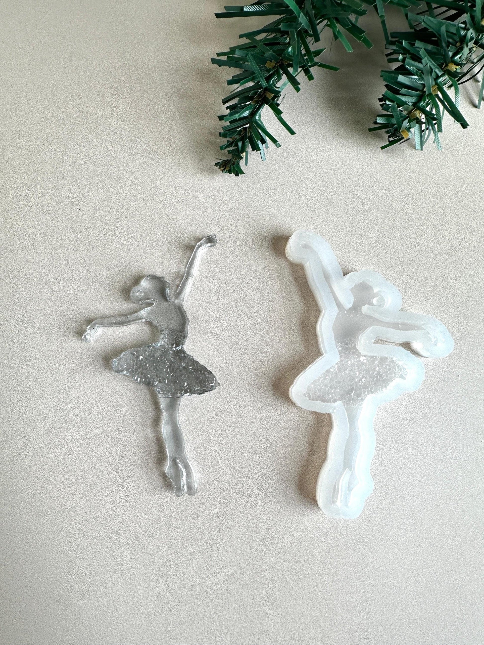Ballerina Christmas Ornament Silicone Mold with Crystals for Resin - Ideas Decor Shop