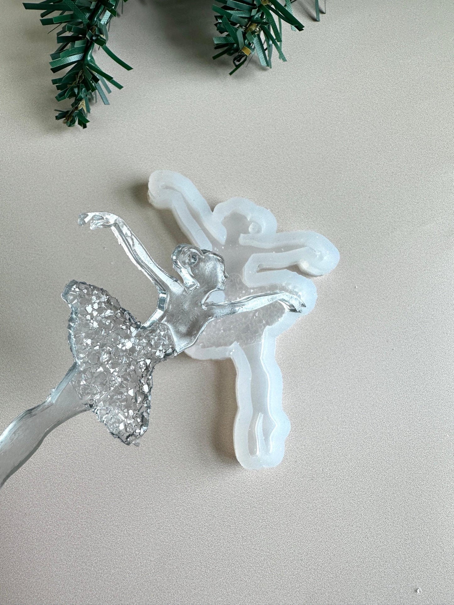 Ballerina Christmas Ornament Silicone Mold with Crystals for Resin - Ideas Decor Shop