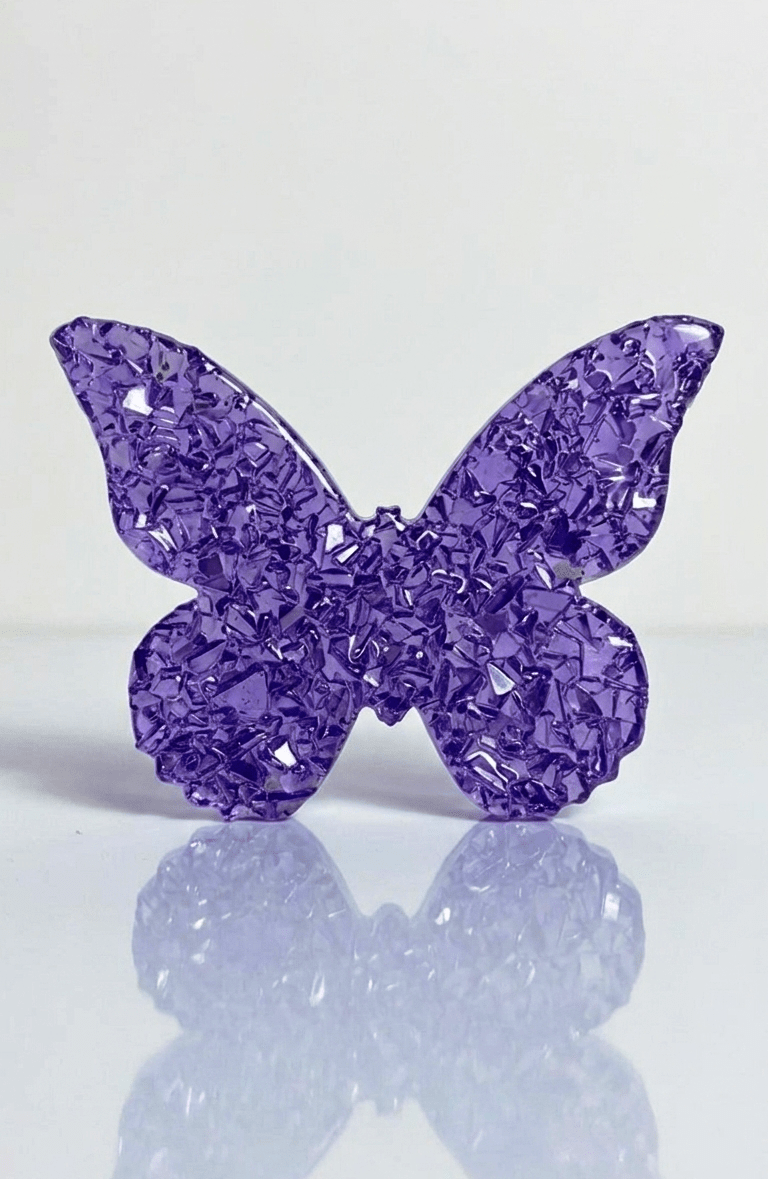 Butterfly Silicone Mold with Crystal Druzy Texture - Ideas Decor Shop