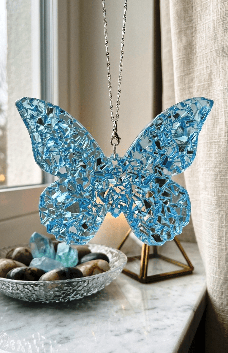 Butterfly Silicone Mold with Crystal Druzy Texture - Ideas Decor Shop