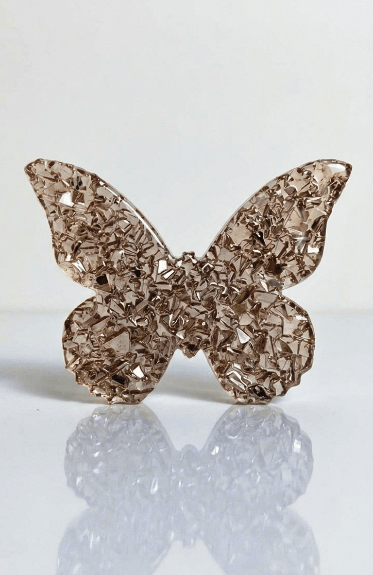 Butterfly Silicone Mold with Crystal Druzy Texture - Ideas Decor Shop