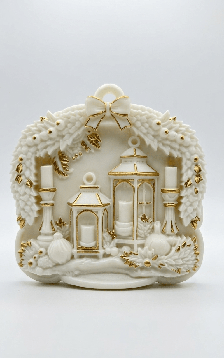 Christmas Ornament Silicone Mold: Lantern Candle Decor - Ideas Decor Shop