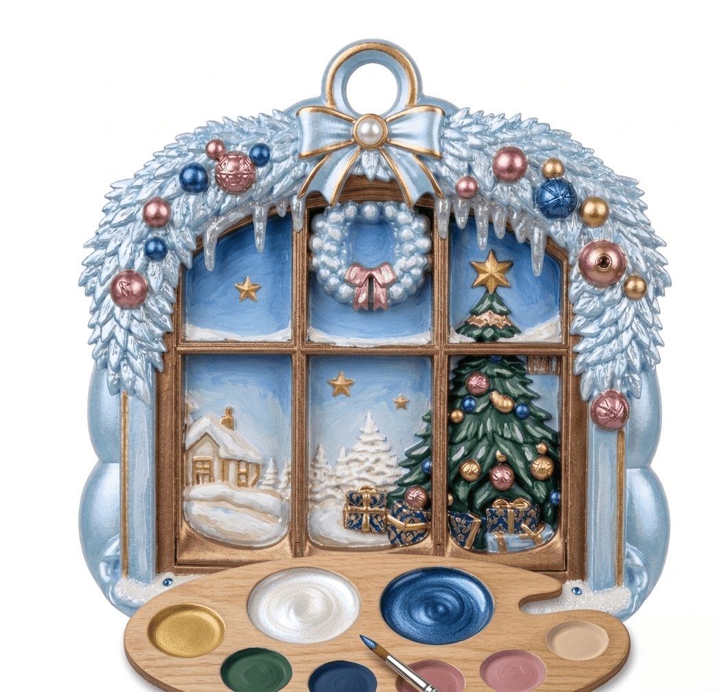 Christmas Window Scene Silicone Mold - Ideas Decor Shop