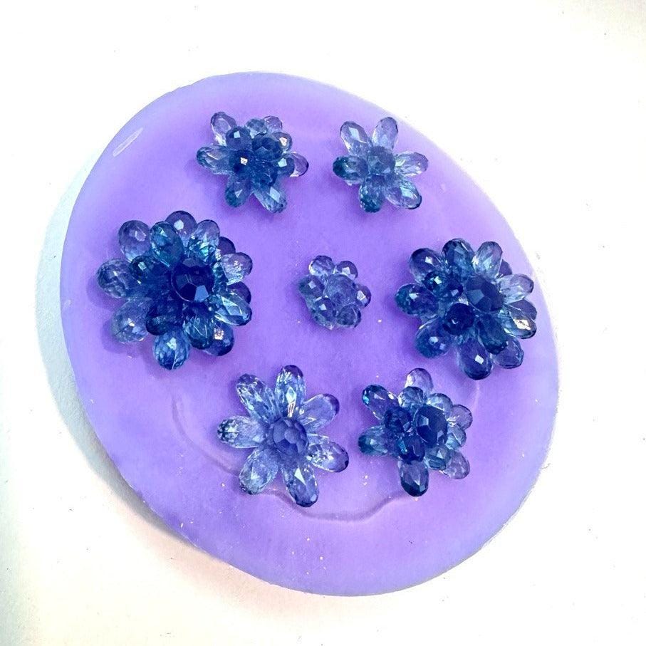 Craft Silicone Mold Set - 7 Crystal Flower Resin Molds for DIY Projects - Ideas Decor Shop