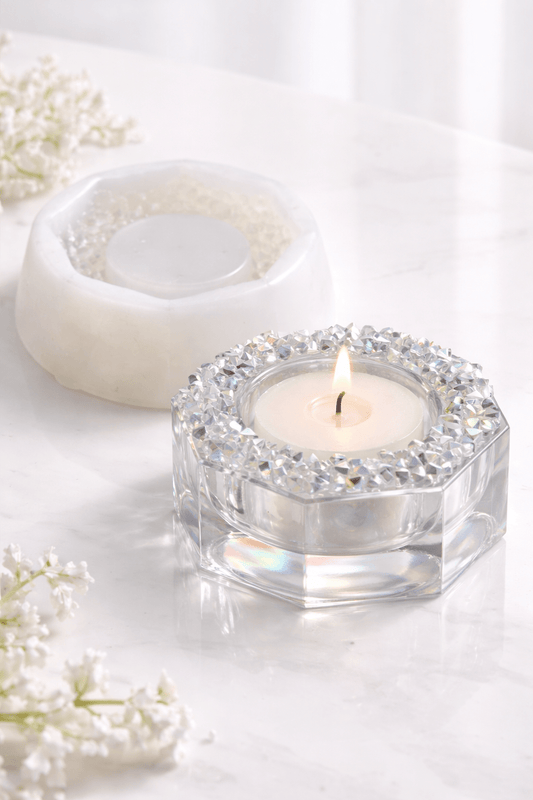 Crystal Candle Holder Silicone Mold for Epoxy Resin and Craft Projects - Ideas Decor Shop