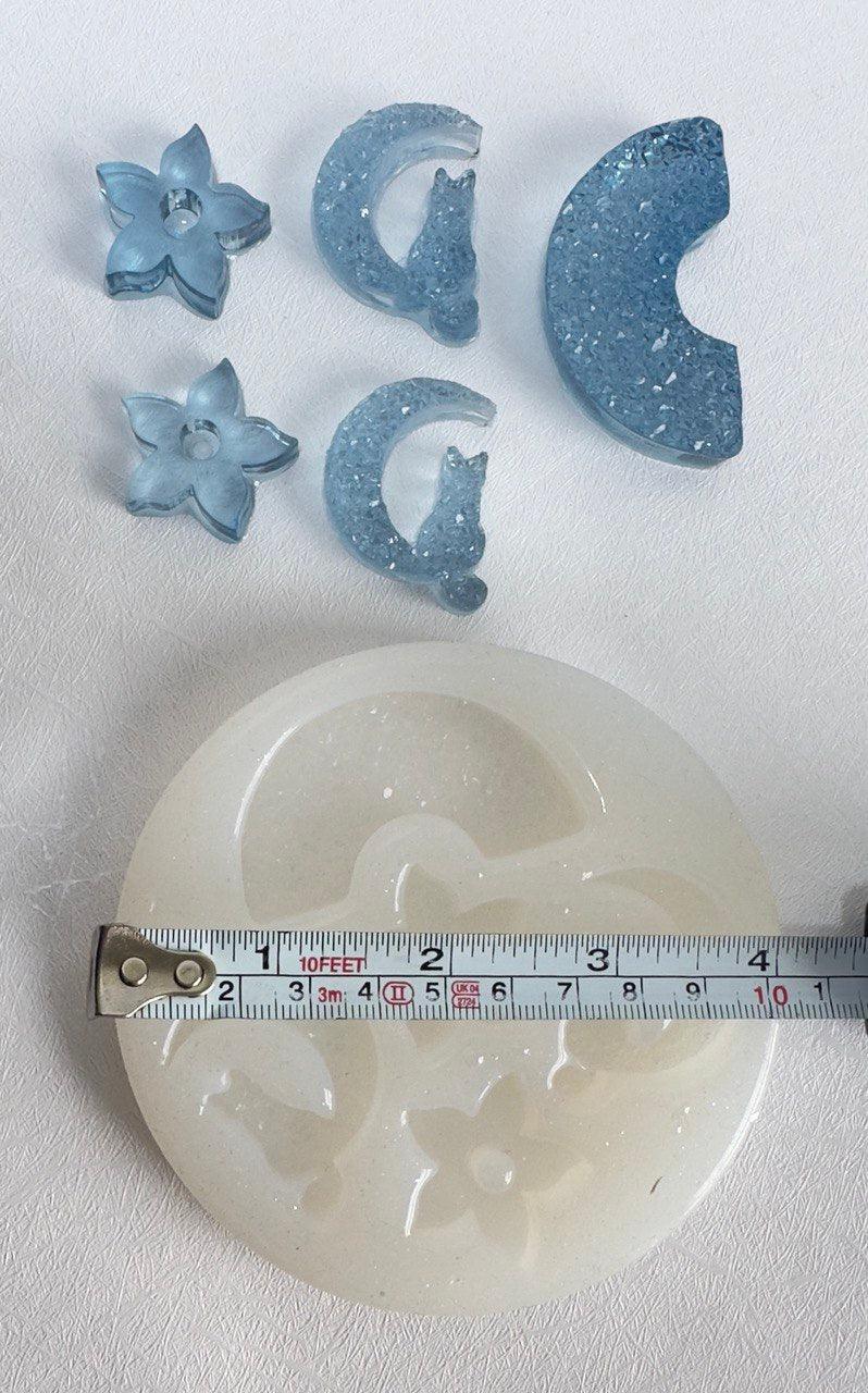 Crystal Cat, Rainbow and Flower Silicone Molds for Resin Jewelry Making - Ideas Decor Shop