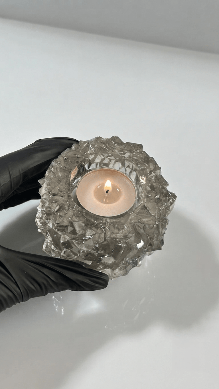 Crystal Cluster Tealight Holder Silicone Mold - Ideas Decor Shop