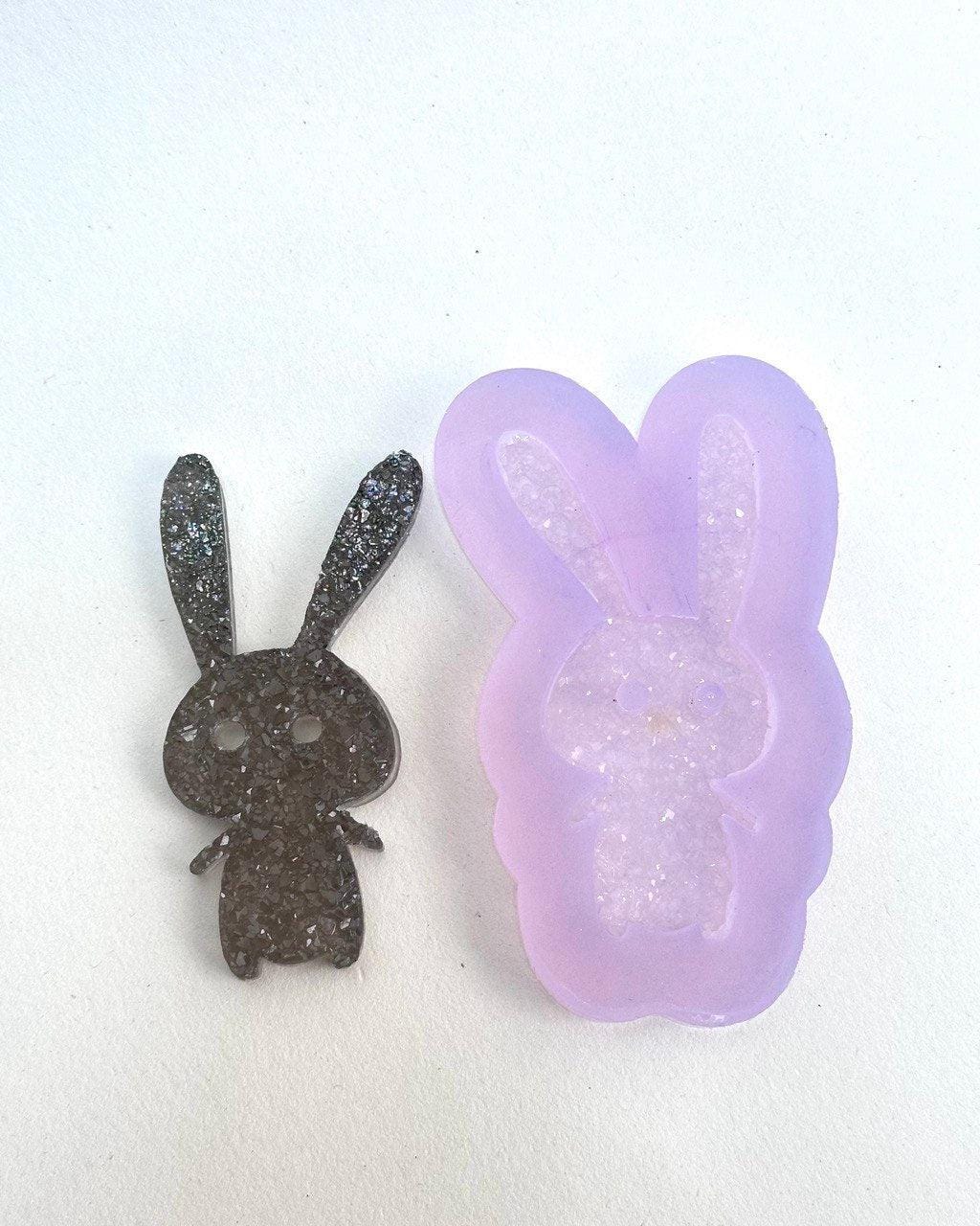 Crystal Druzy Bunny Rabbit Figurine Mold, Silicone Resin Mold - Ideas Decor Shop