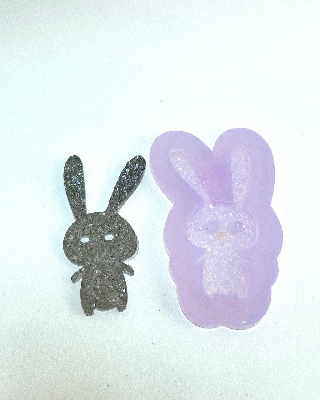 Crystal Druzy Bunny Rabbit Figurine Mold, Silicone Resin Mold - Ideas Decor Shop