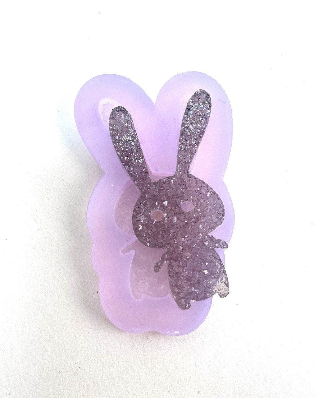 Crystal Druzy Bunny Rabbit Figurine Mold, Silicone Resin Mold - Ideas Decor Shop