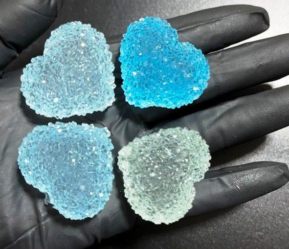 Crystal Druzy Heart Silicone Mold, 4-Cavity Geode Resin Casting (3.3cm) - Ideas Decor Shop