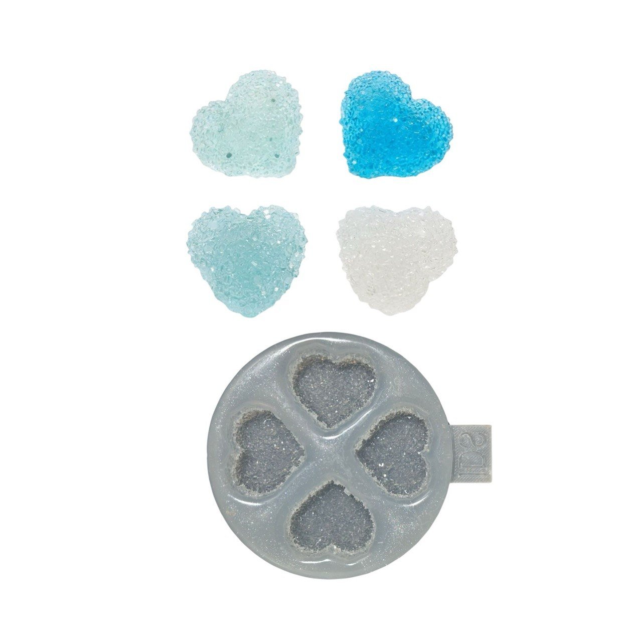 Crystal Druzy Heart Silicone Mold, 4-Cavity Geode Resin Casting (3.3cm) - Ideas Decor Shop