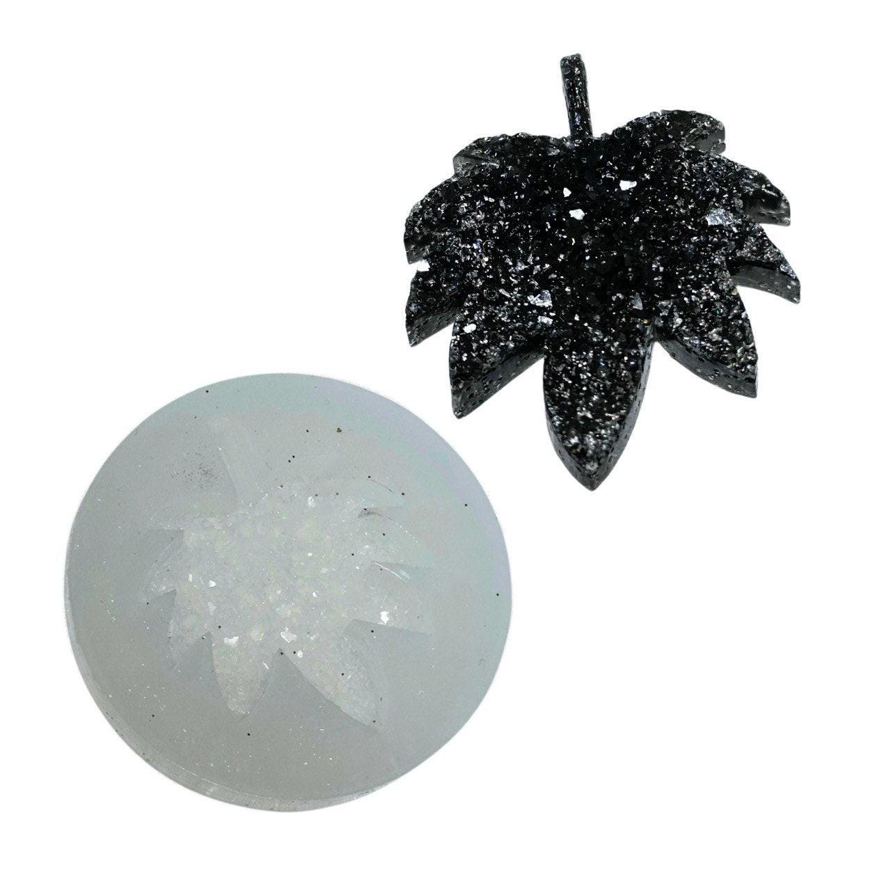 Crystal Druzy Style Leaf Silicone Mold - Resin Art Supply - Ideas Decor Shop
