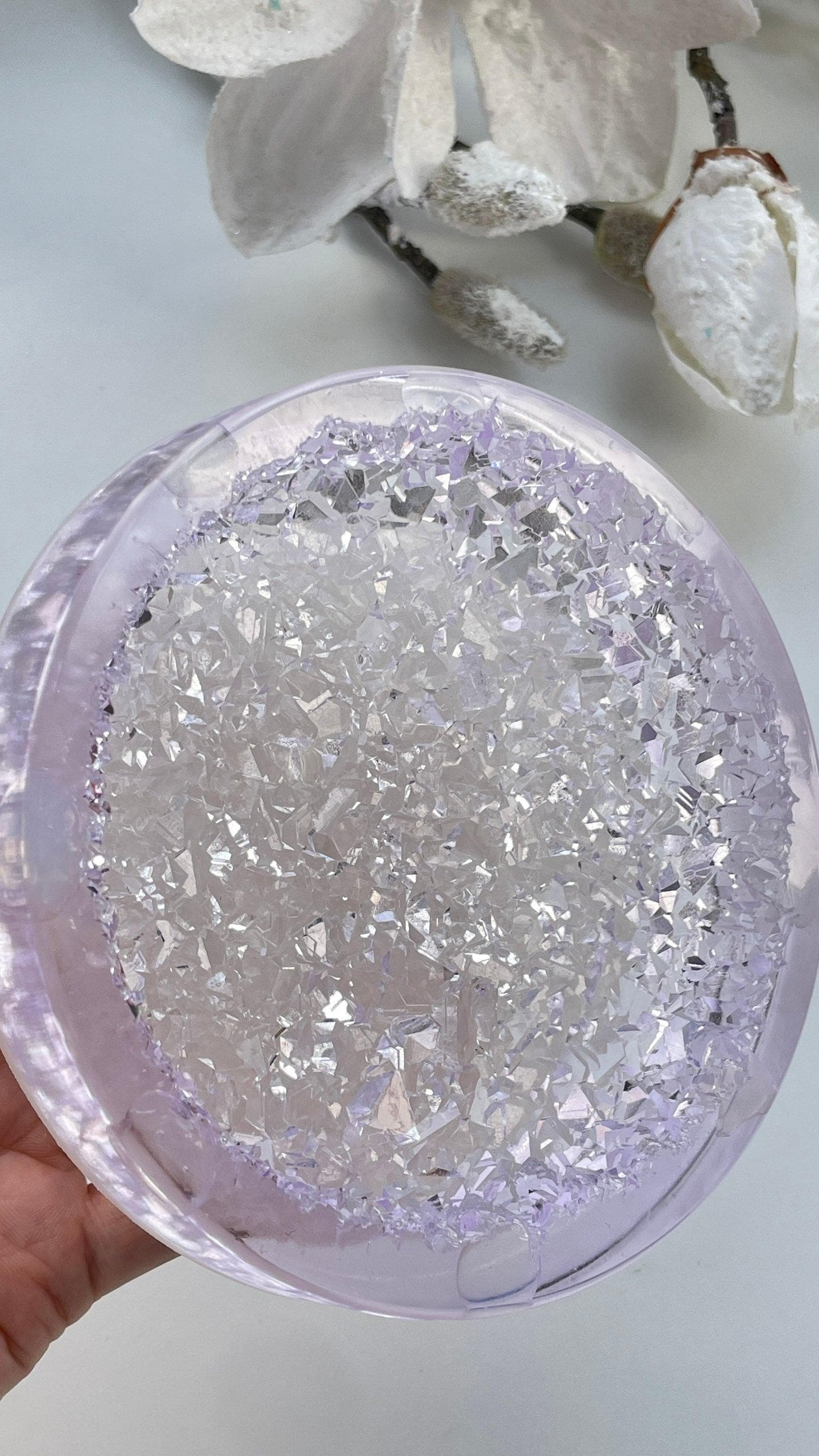 Crystal Edge Round Little Insert Druzy Silicone Mold – Wedding Tray, Candle Holder - Ideas Decor Shop