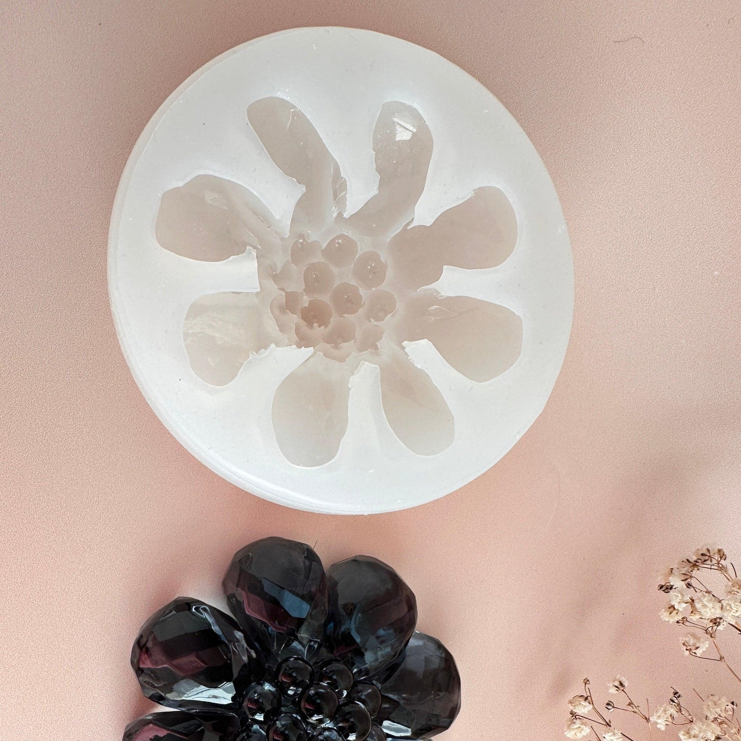 Crystal Flower Silicone Mold with Bubbles for Resin and Soap Crafts - Ideas Decor Shop