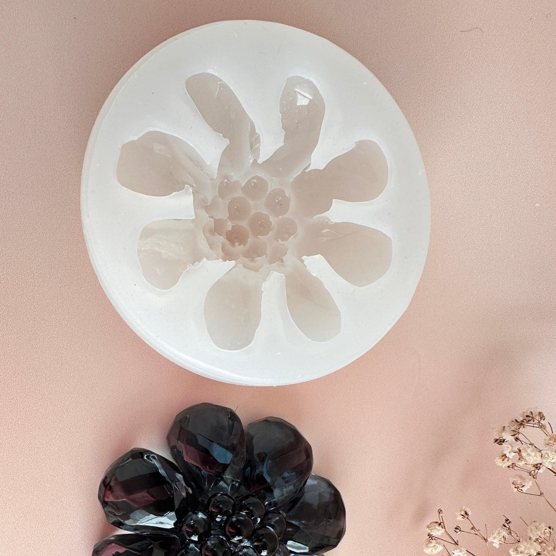 Crystal Flower Silicone Mold with Bubbles for Resin and Soap Crafts - Ideas Decor Shop