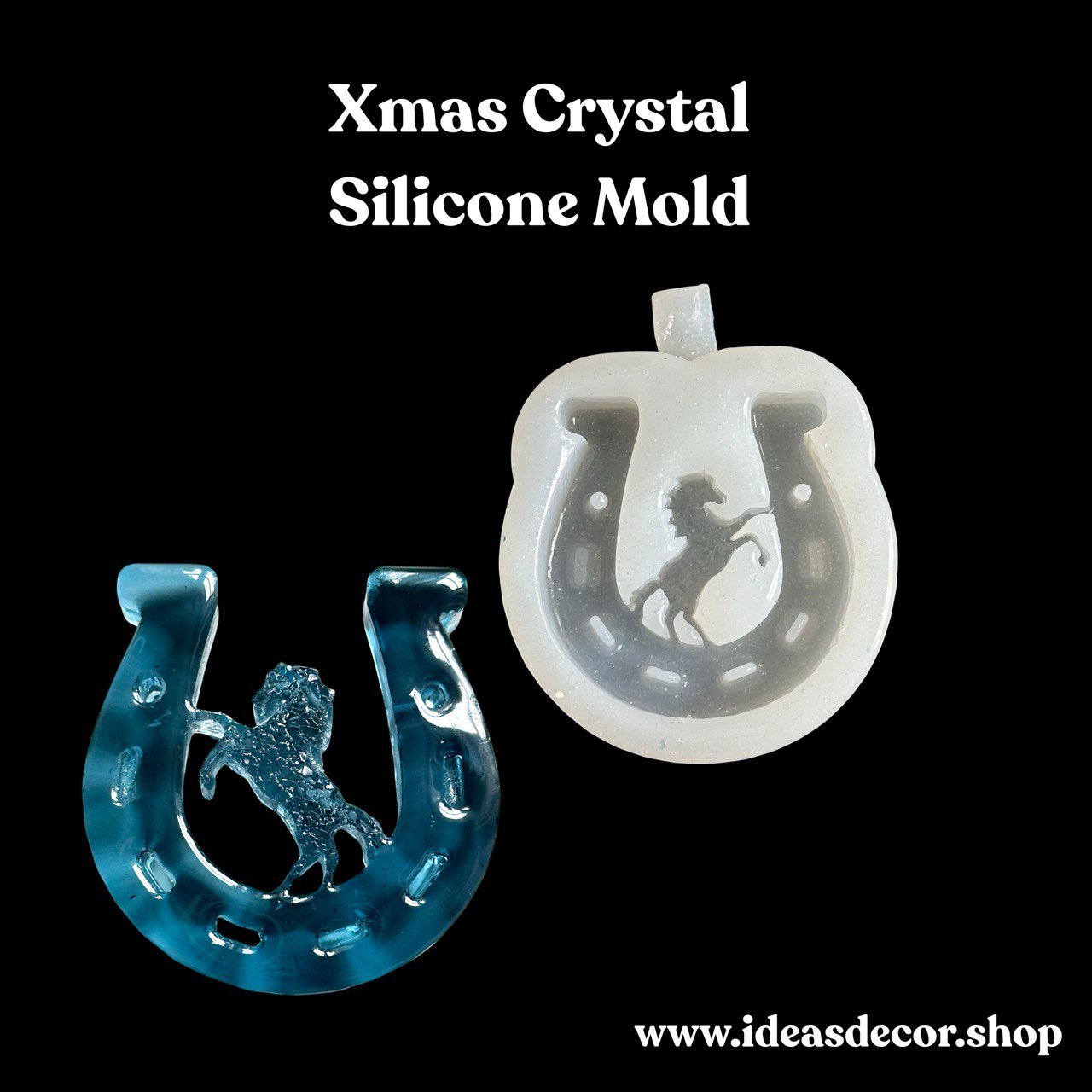 Crystal Horse and Horseshoe Silicone Mold - Ideas Decor Shop