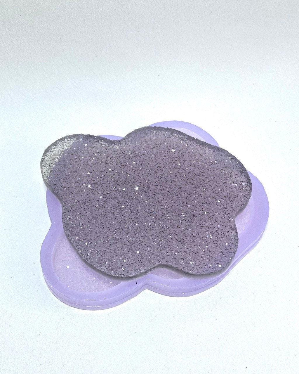 Crystal Silicone Mold Coaster Holder for Gesmonite Gypsum Resin - Craft Supply, Serving Tray - Ideas Decor Shop