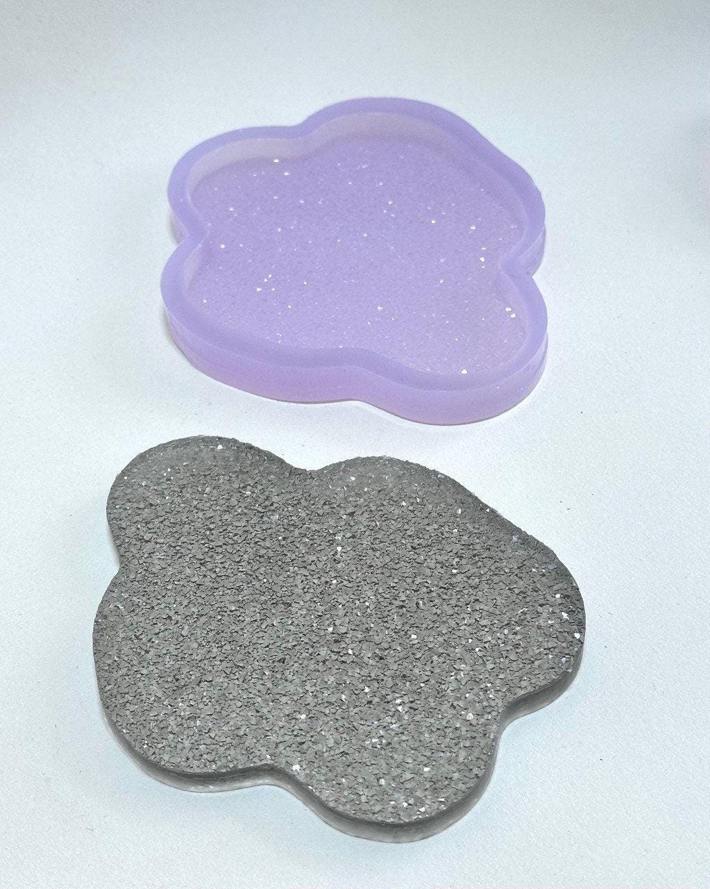 Crystal Silicone Mold Coaster Holder for Gesmonite Gypsum Resin - Craft Supply, Serving Tray - Ideas Decor Shop