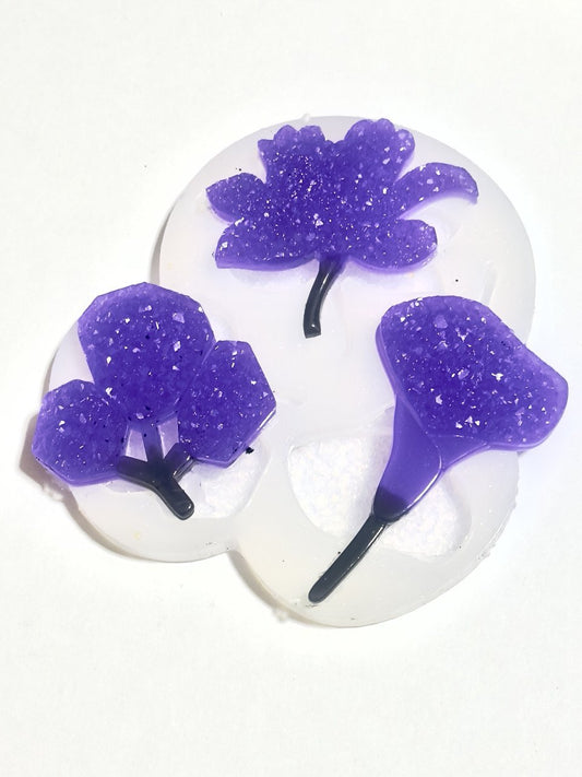 DIY Crystal Druzy Jewelry Set: Silicone Mold Flower Shape - Set of 3 - Ideas Decor Shop