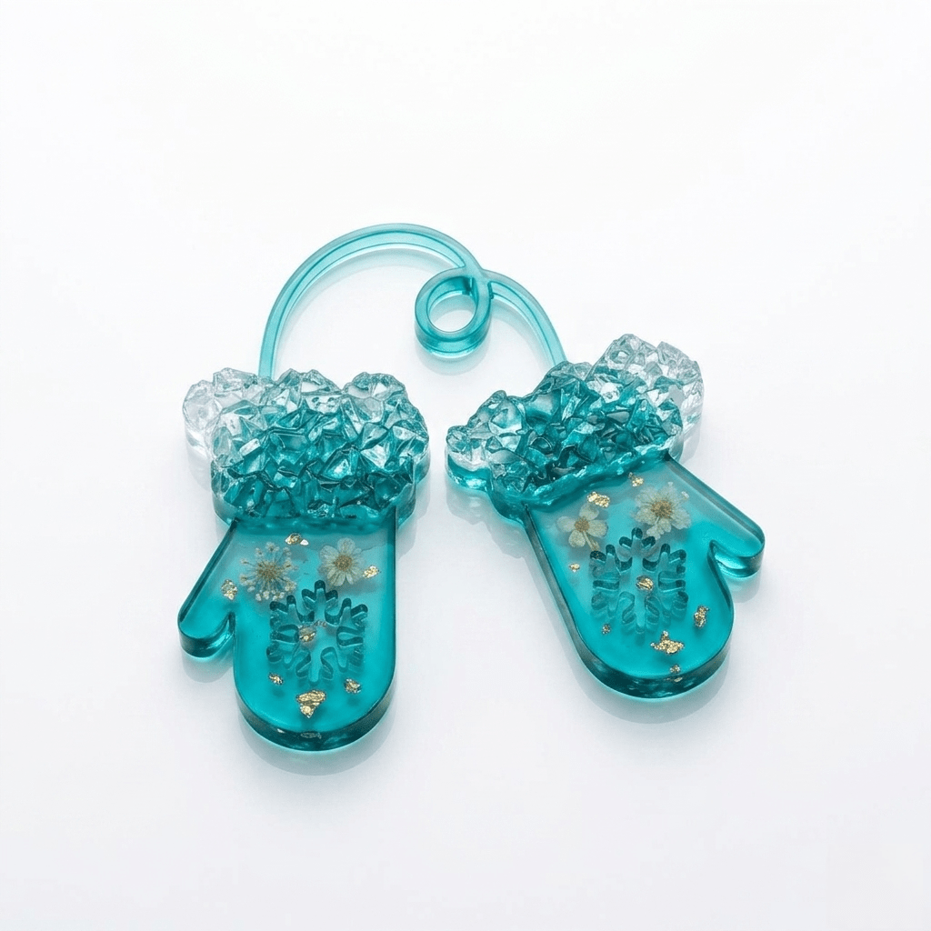 Druzy Mittens Snowflake Ornament Silicone Mold - Ideas Decor Shop