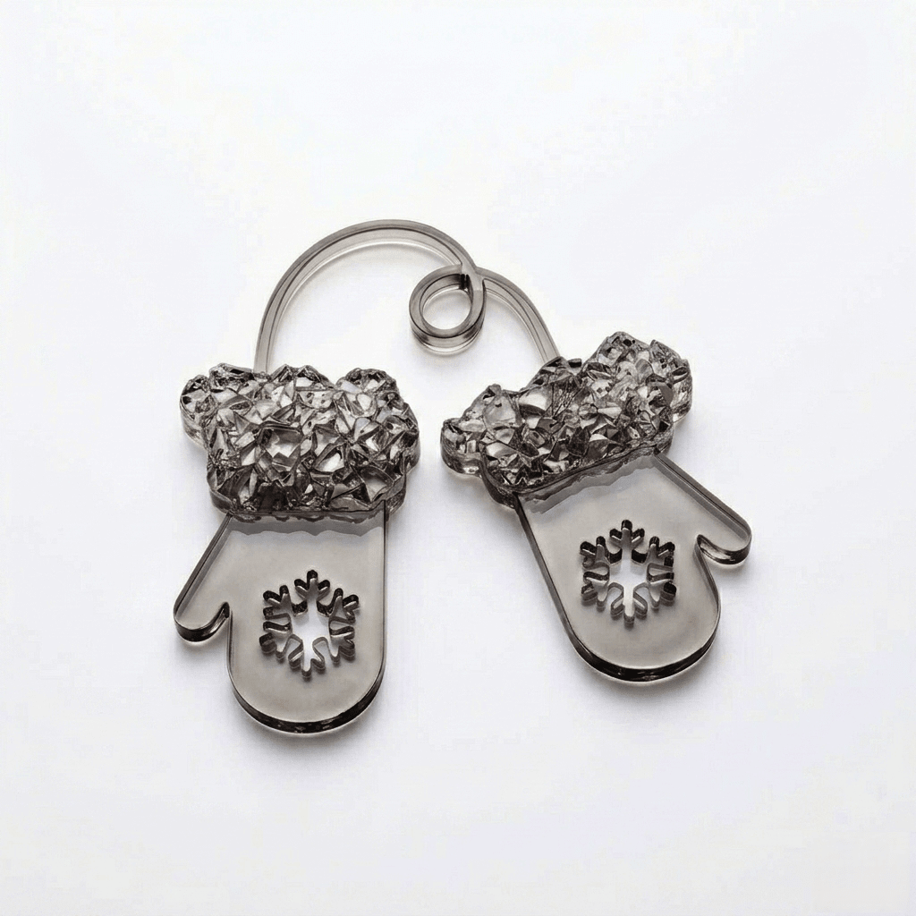 Druzy Mittens Snowflake Ornament Silicone Mold - Ideas Decor Shop