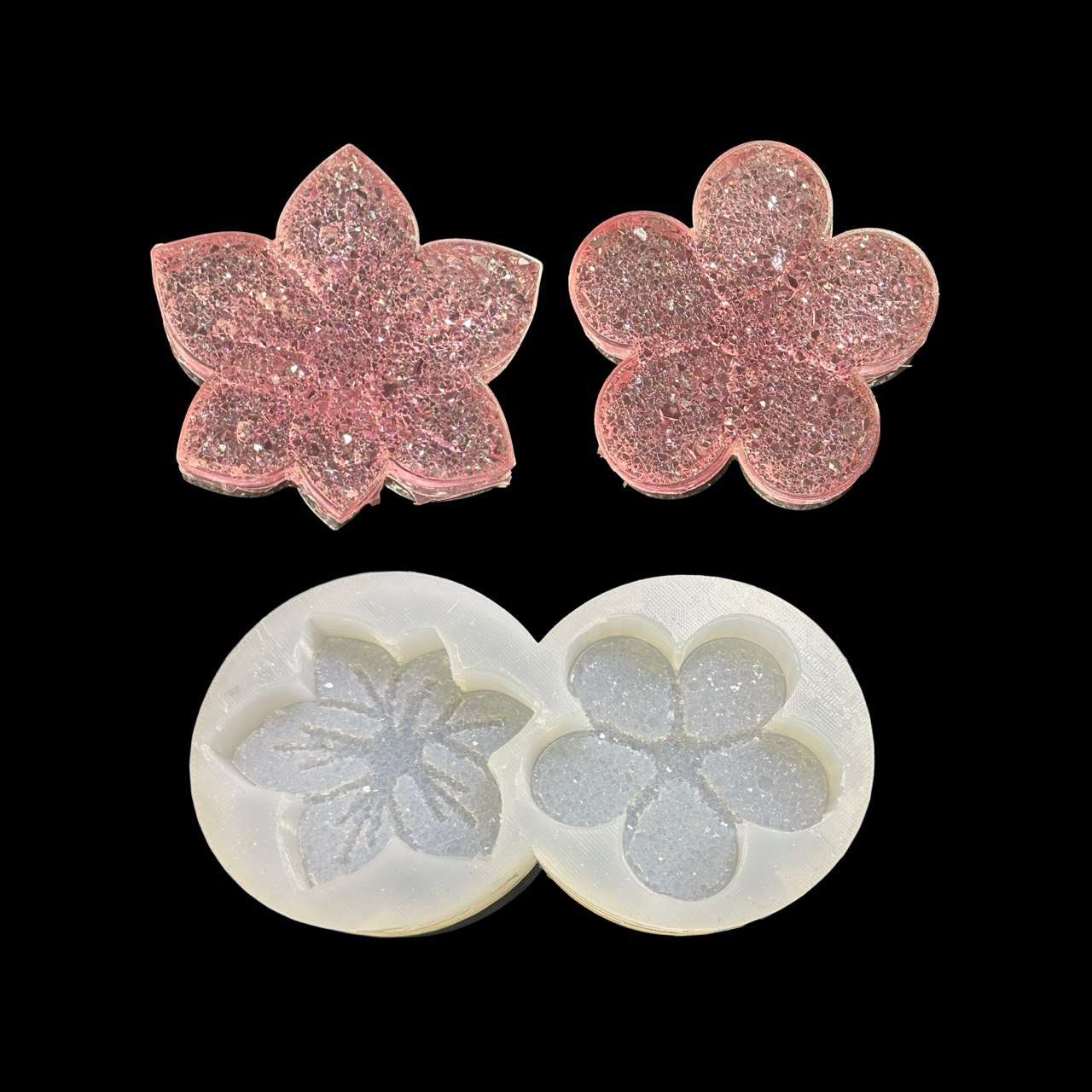 Druzy Orchid and Daisy Silicone Mold – 2 Resin Flowers - Ideas Decor Shop