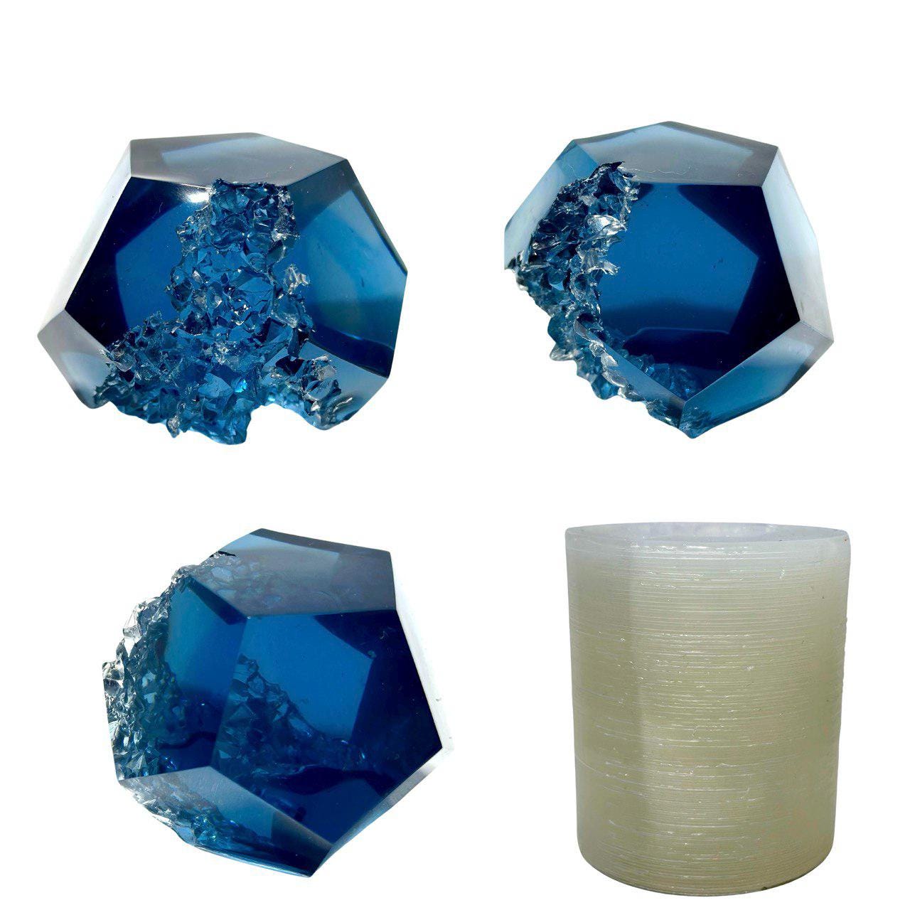 Faceted Sphere Geode Crystal Silicone Mold - DIY Resin Crafting Supplies