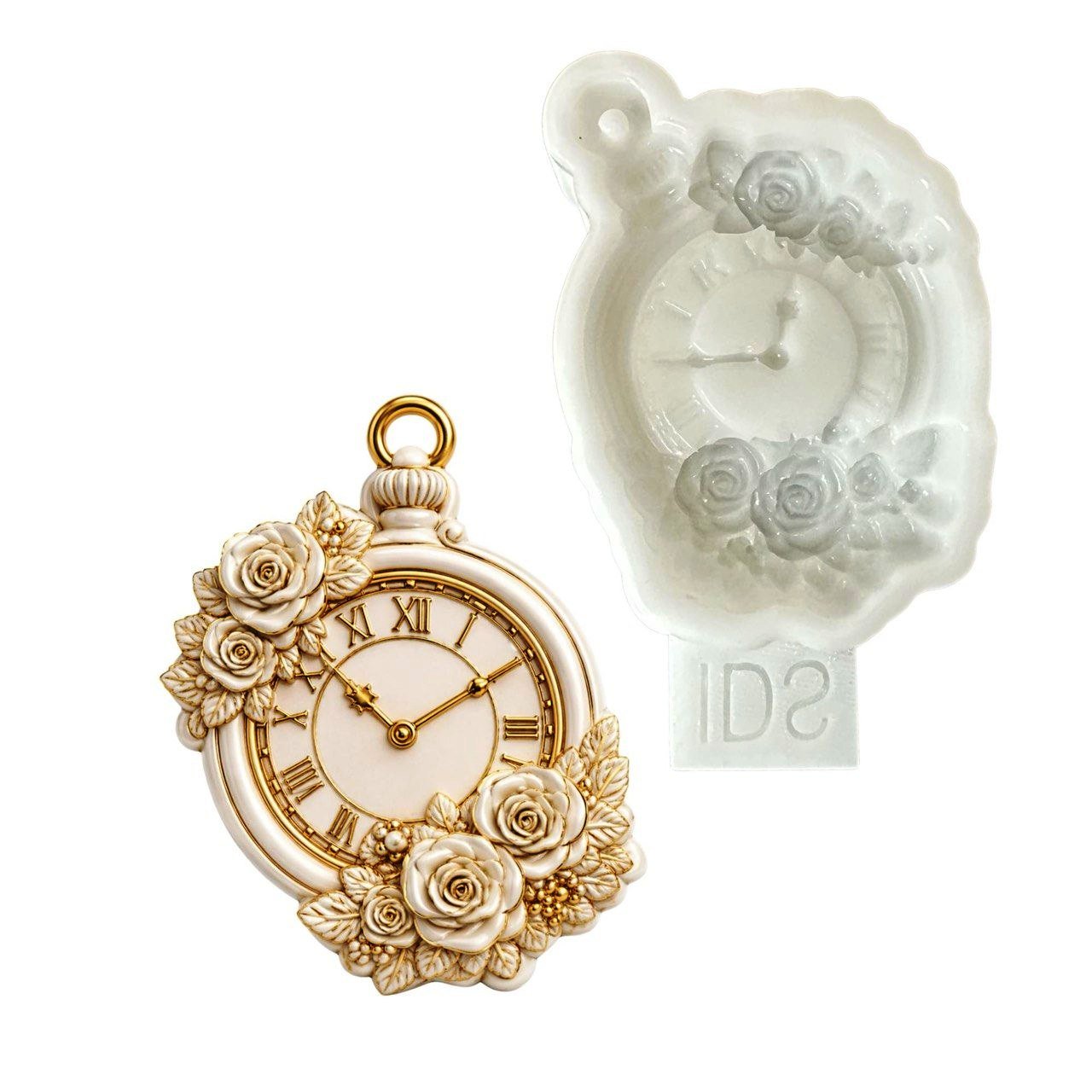 Floral Pocket Watch Silicone Mold - Ideas Decor Shop