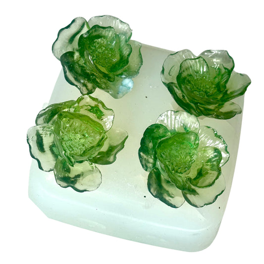 Floral Set 3D Silicone Resin Molds with 4 Medium Flower - Ideas Decor Shop