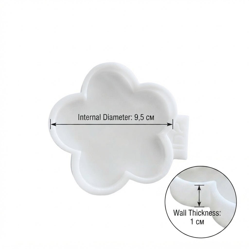 Floral Silicone Mold for Coasters Glossy Finish 9.5 cm - Ideas Decor Shop