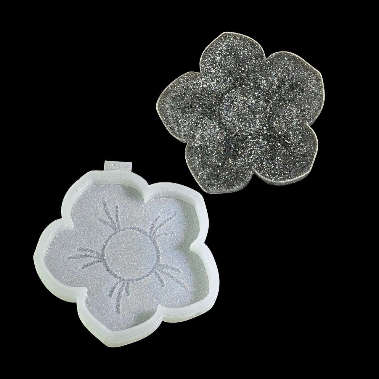 Flower Geode Tray Silicone Mold | Crystal Druzy Flower Mold - Ideas Decor Shop