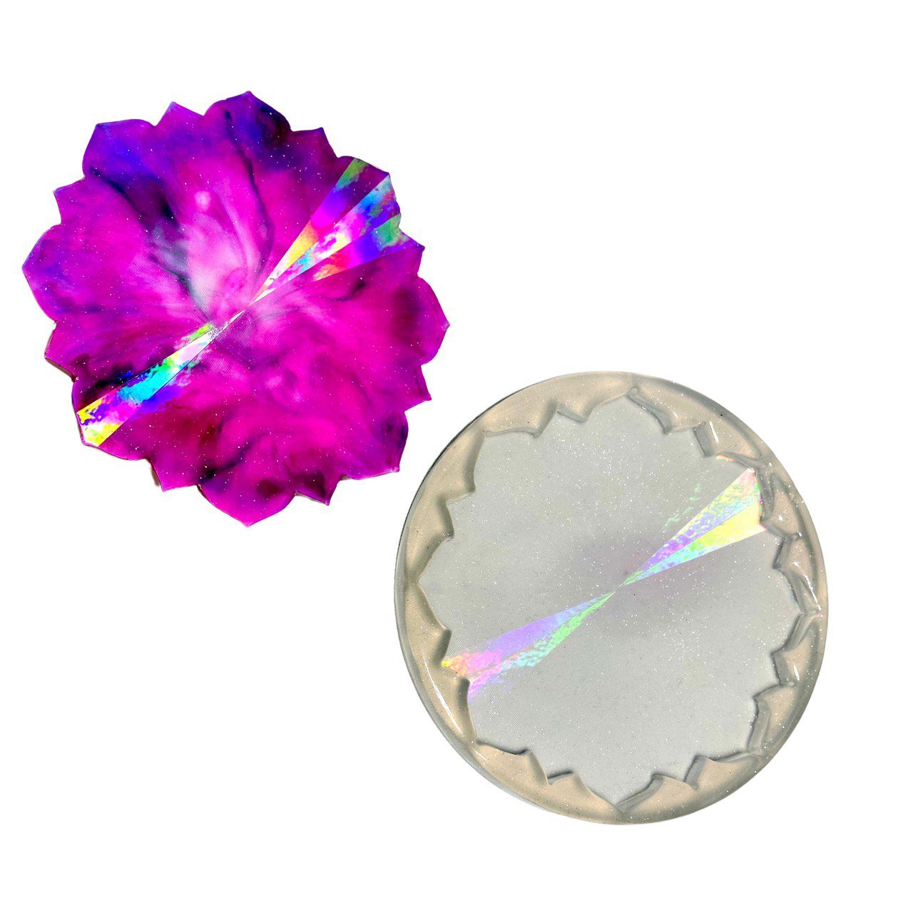 Flower Holographic Coaster Silicone Mold - Ideas Decor Shop