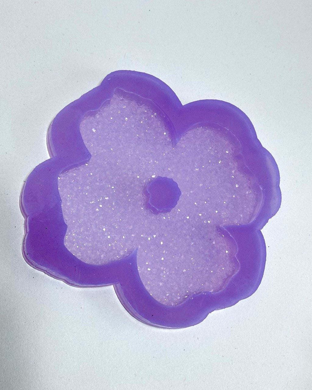 Flower Silicone Mold Stand with Crystals for Resin, Gypsum, and Jesmonite - Ideas Decor Shop