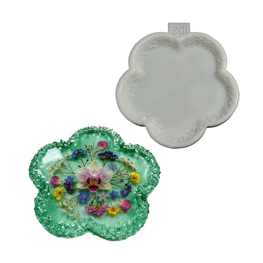 Flower Tray Silicone Mold with Crystal Druzy Edge - Ideas Decor Shop