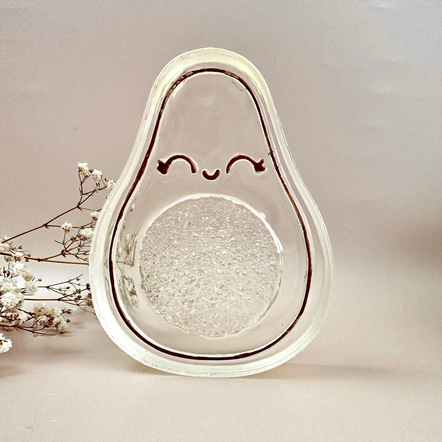 Giant Avocado Silicone Mold with Sparkling Crystals - Perfect for Candle Making - Ideas Decor Shop