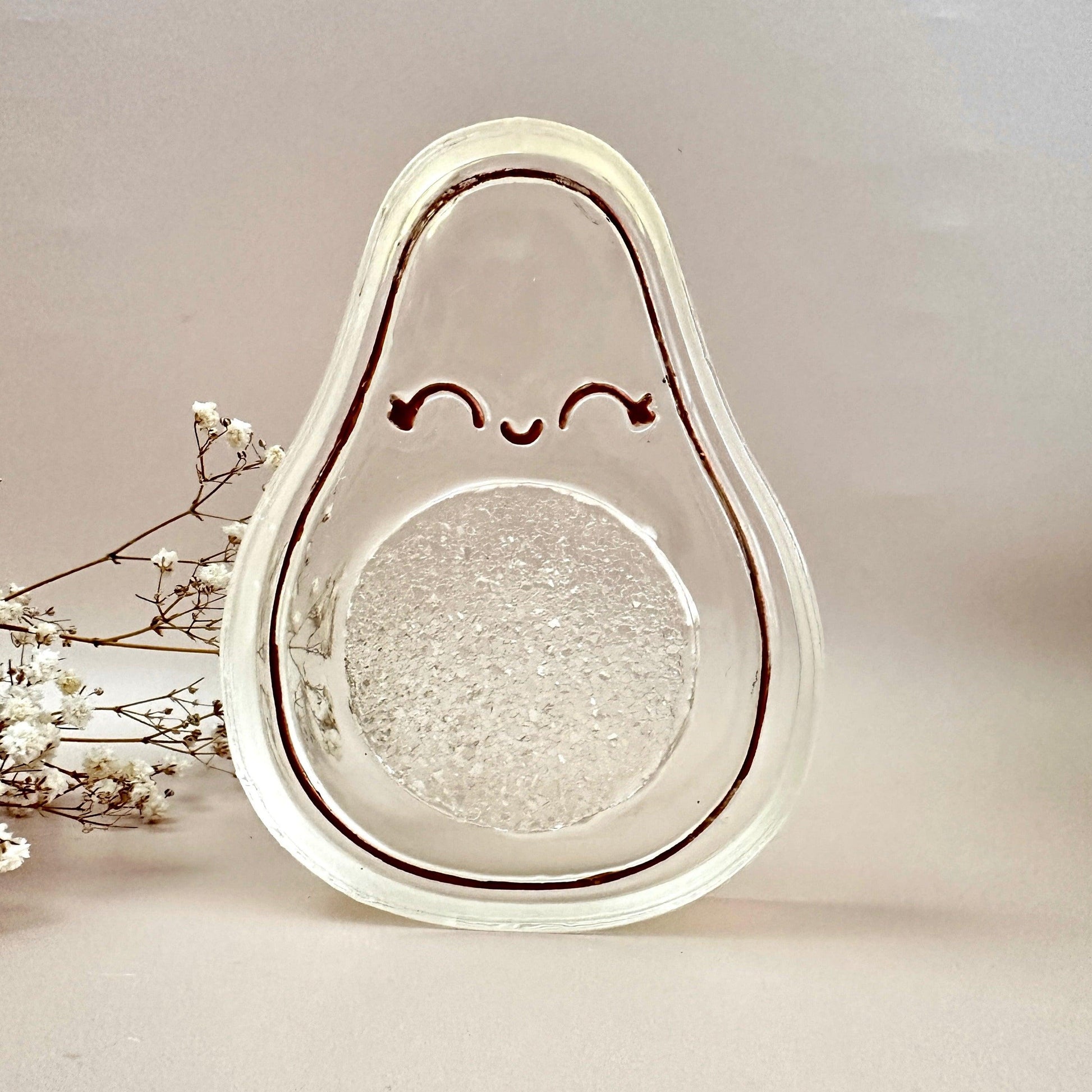 Giant Avocado Silicone Mold with Sparkling Crystals - Perfect for Candle Making - Ideas Decor Shop