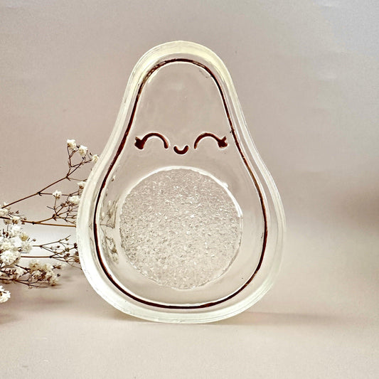 Giant Avocado Silicone Mold with Sparkling Crystals - Perfect for Candle Making - Ideas Decor Shop