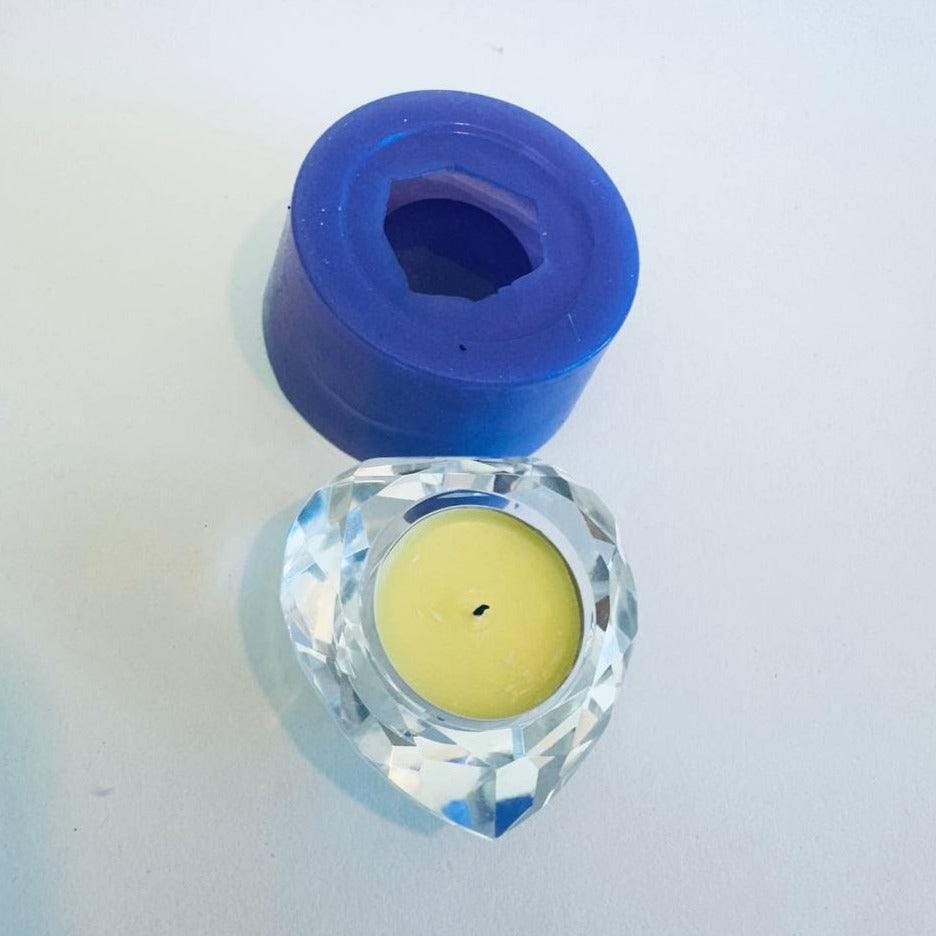 Handmade Crystal Heart Tea Light Holder Resin Casting Silicone Mold - Ideas Decor Shop