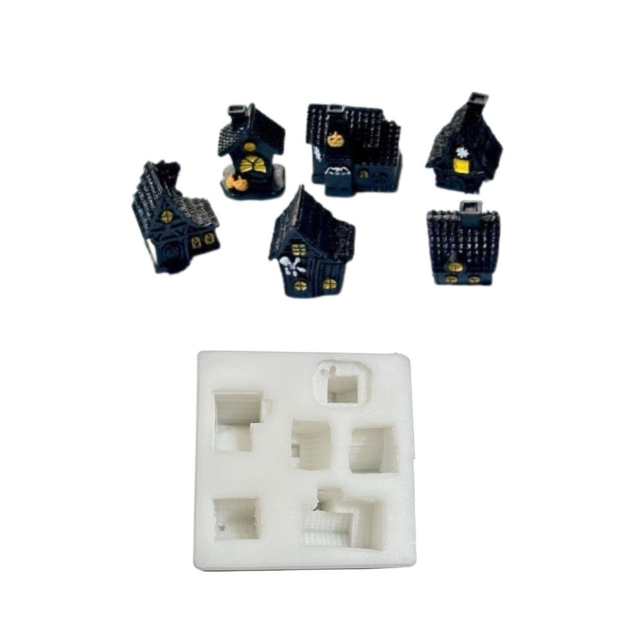 Haunted House Silicone Mold Set of 6, Halloween Resin Molds - Ideas Decor Shop