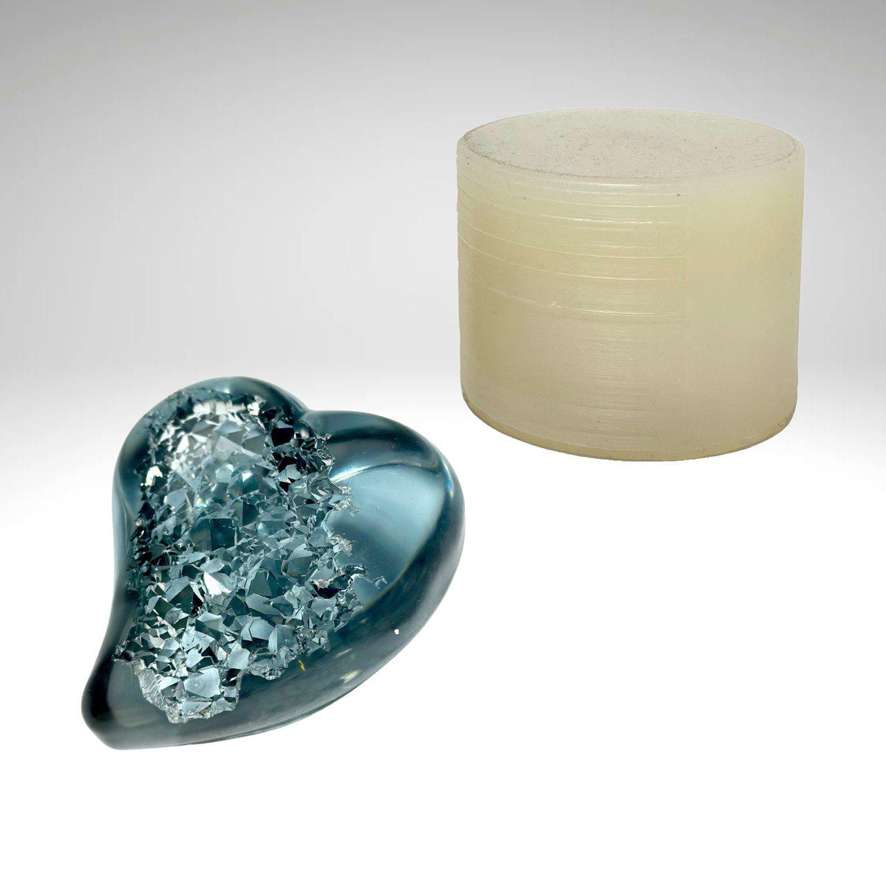 Heart Shaped Silicone Mold for Resin Crafting - Druzy Crystal Geode Design - Ideas Decor Shop