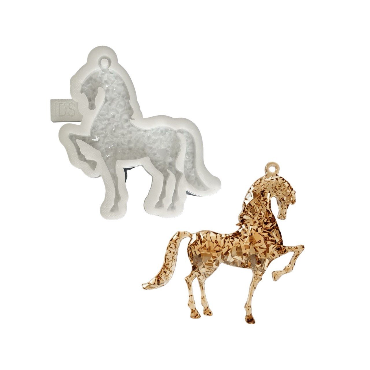 Horse Ornament Silicone Mold with Crystal Druzy Texture - Ideas Decor Shop